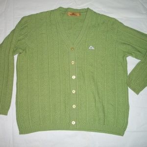Monte Carl Green Wool Blend Cardigan Sweater 44